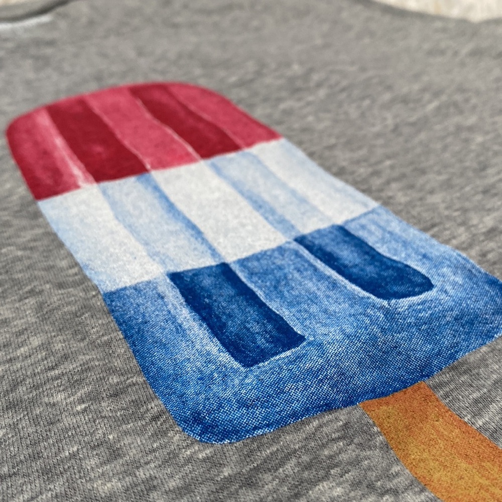 🎉2X HP🎉 Old Navy Patriotic Graphic Tank 💗 Gray Red White & Blue - Picture 9 of 13